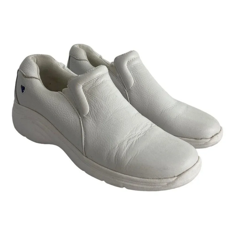 Nurse Mates Women's Slip-On Dove Slip-Resistant Work Shoes White Size 7.5M